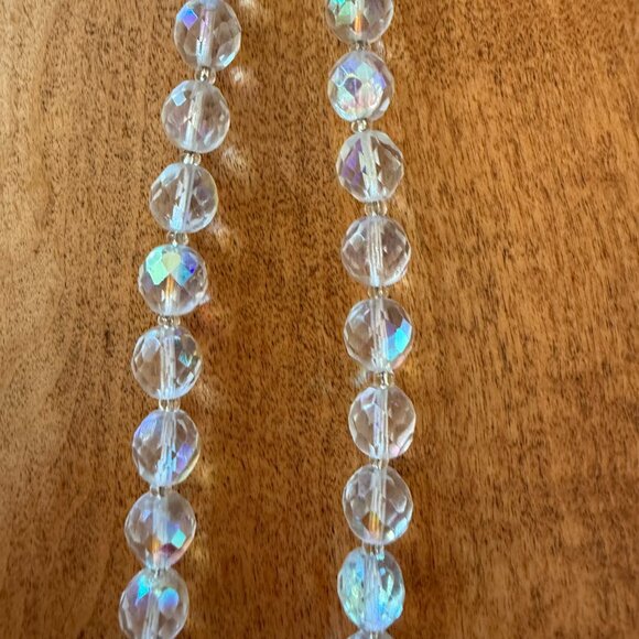 Vintage Rainbow Faceted Crystal Bead Hand-Strung Long Necklace - Picture 9 of 12